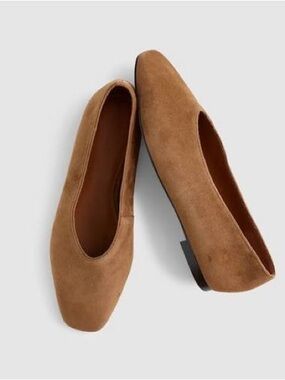 Madewell Mylie suede ballet flat shoes color Dried Acorn size 10M